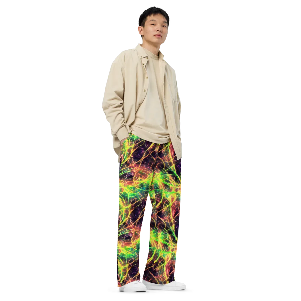 Inferno Veins on Wide-Leg Pants — Right Front