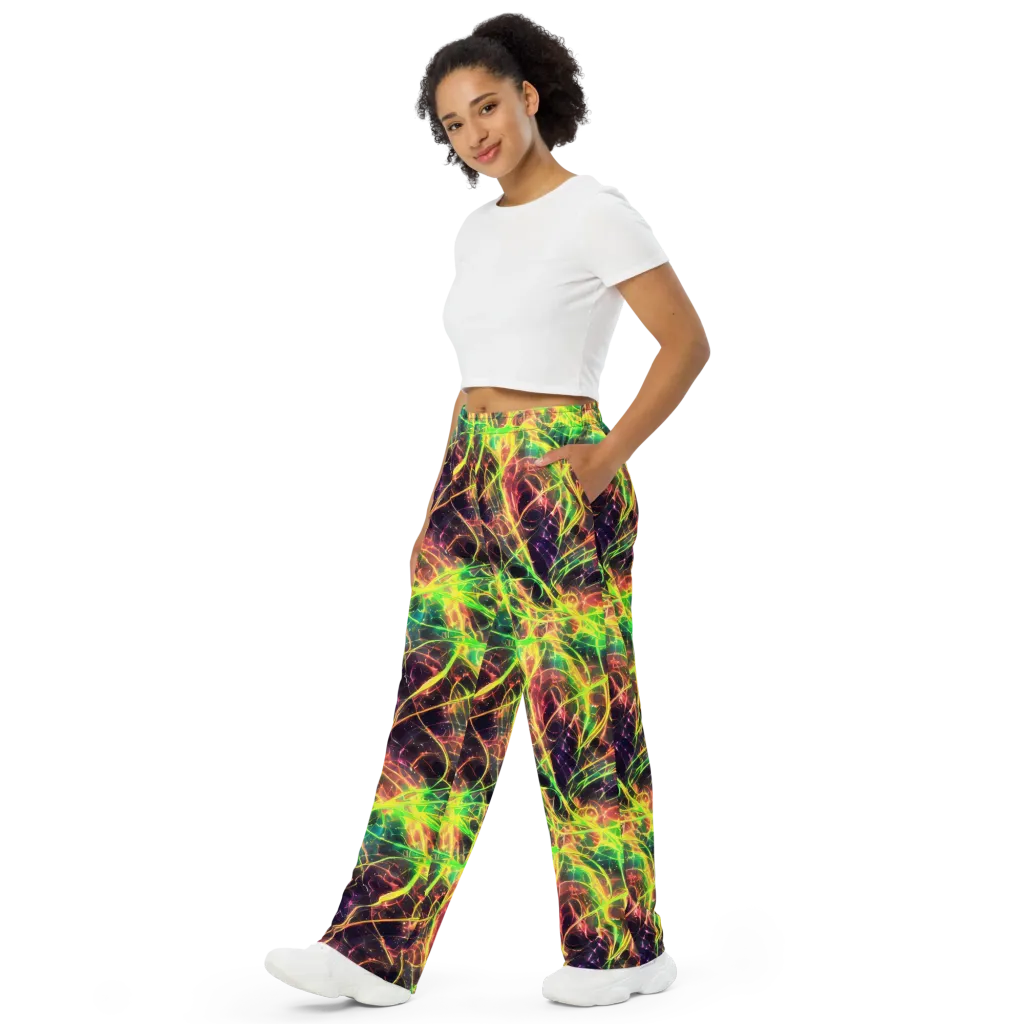 Inferno Veins on Wide-Leg Pants — Left Front