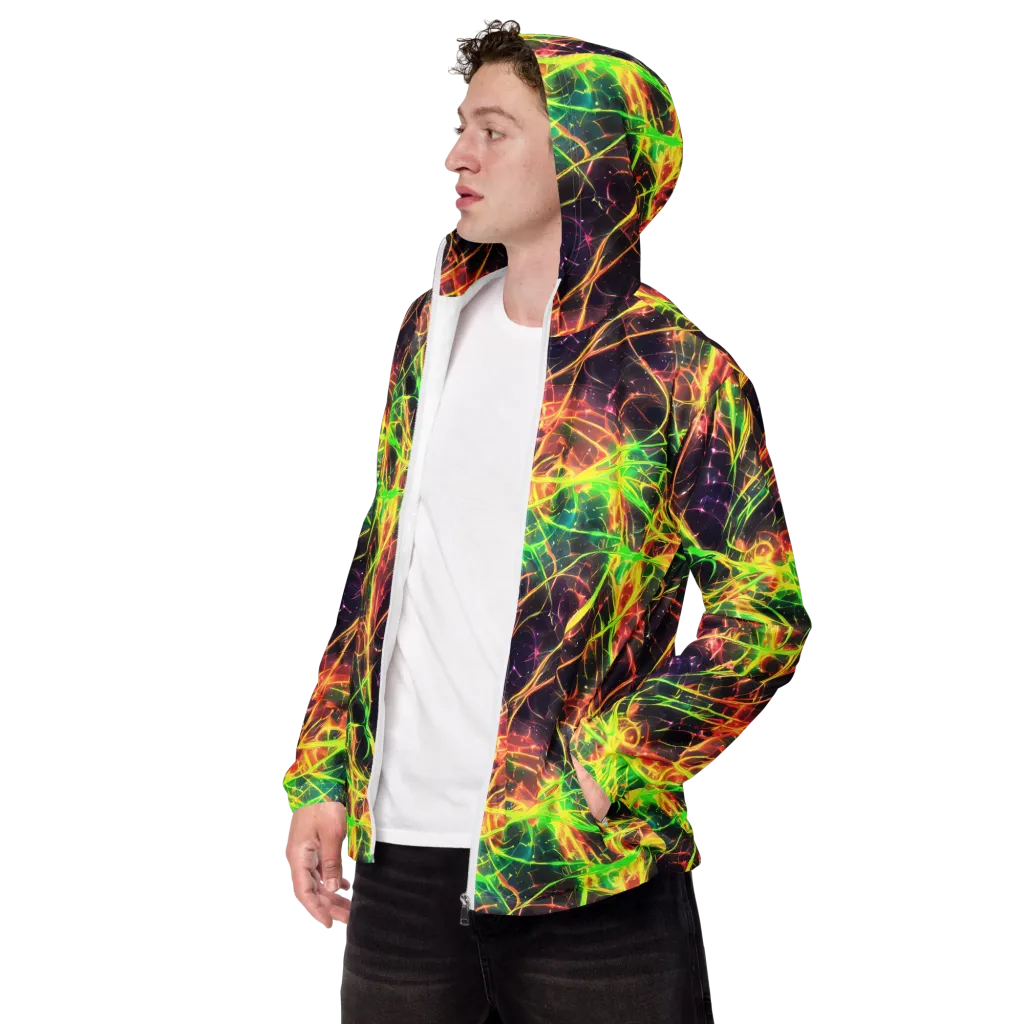 Inferno Veins on Men's Windbreaker — Left Front