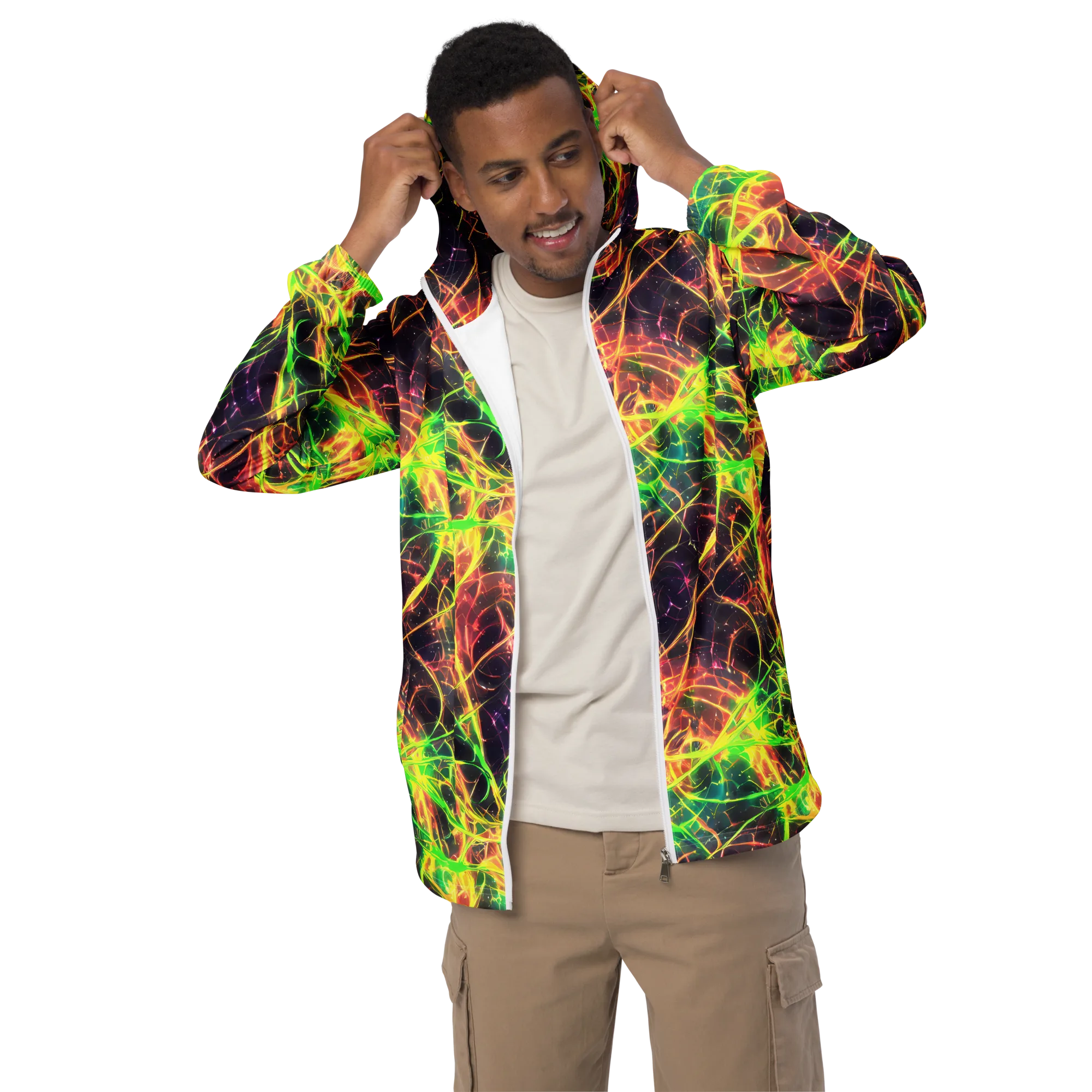 Inferno Veins on Men's Windbreaker — Front