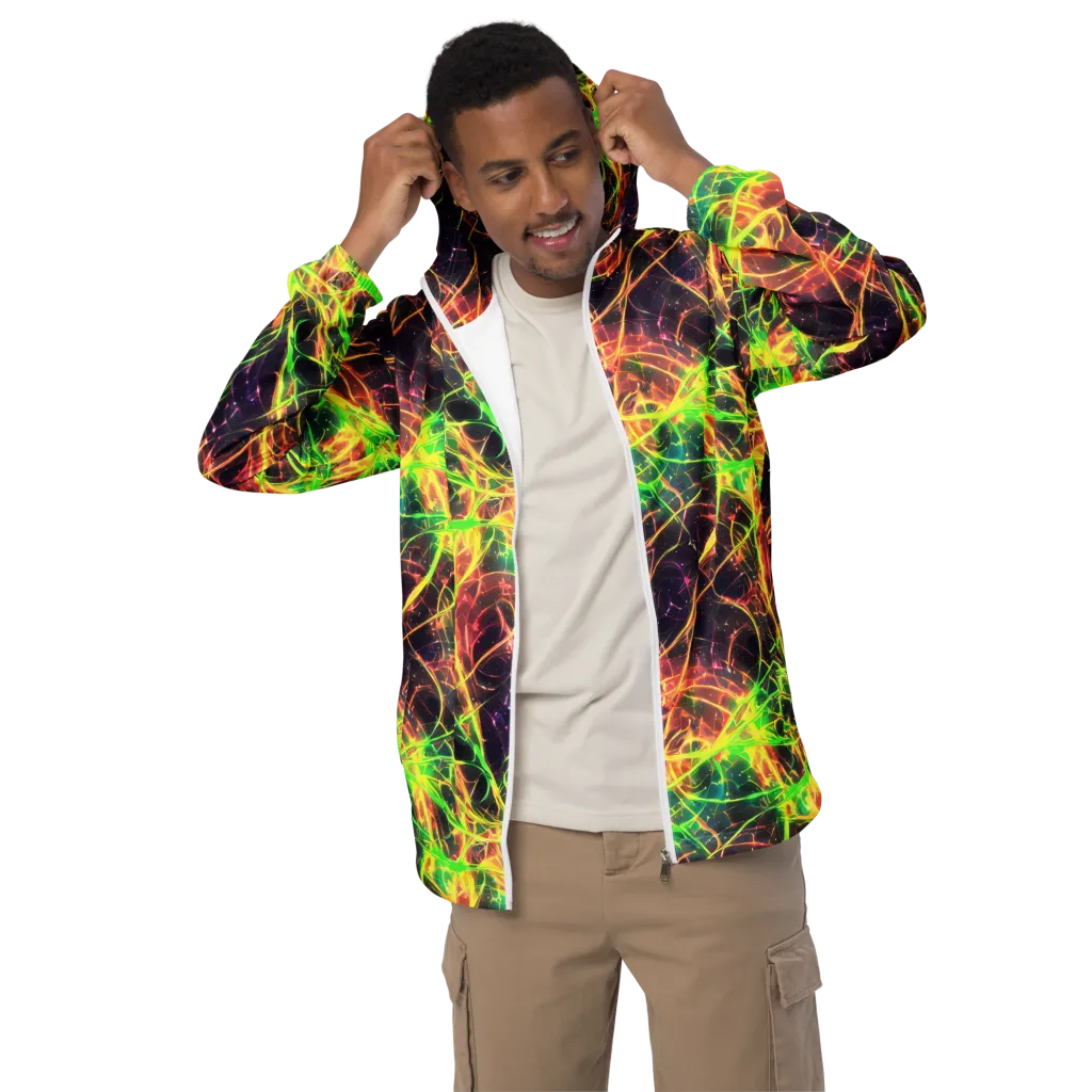 Inferno Veins on Men's Windbreaker — Front