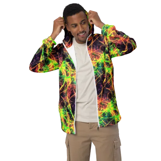 Inferno Veins on a Men's Windbreaker
