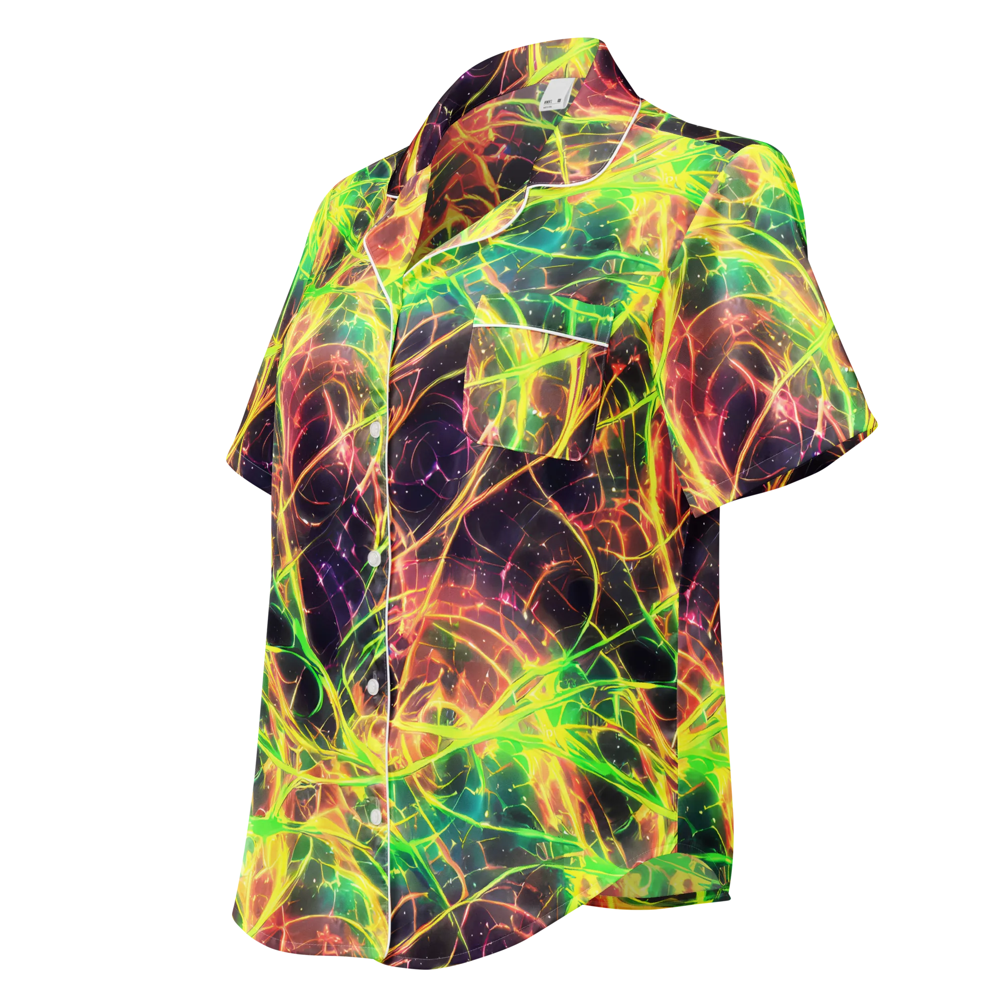 Inferno Veins on Women's Short Sleeve Pajama Top — Left Front
