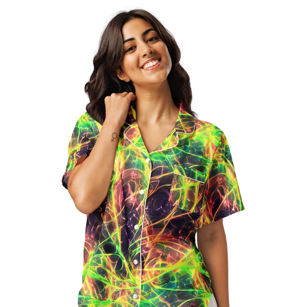 Inferno Veins on Women's Short Sleeve Pajama Top — Front