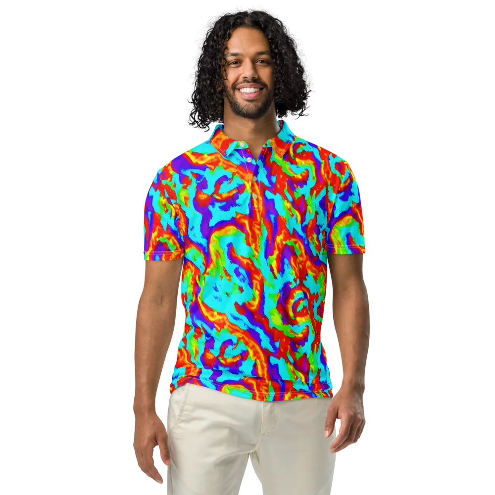 Candy Riot on Men's Slim Fit Polo Shirt — Front