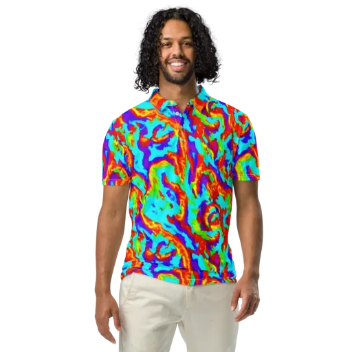 Candy Riot on a Men's Slim Fit Polo Shirt