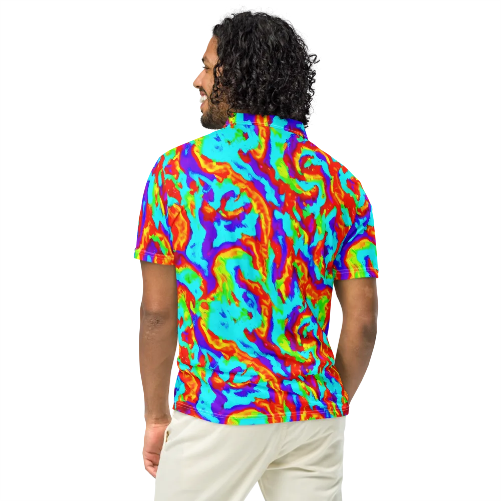 Candy Riot on Men's Slim Fit Polo Shirt — Back