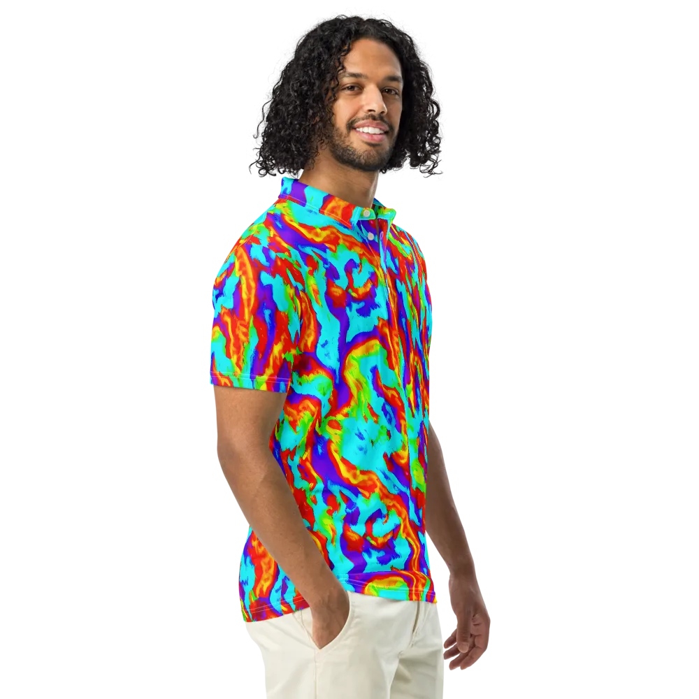 Candy Riot on Men's Slim Fit Polo Shirt — Right Front