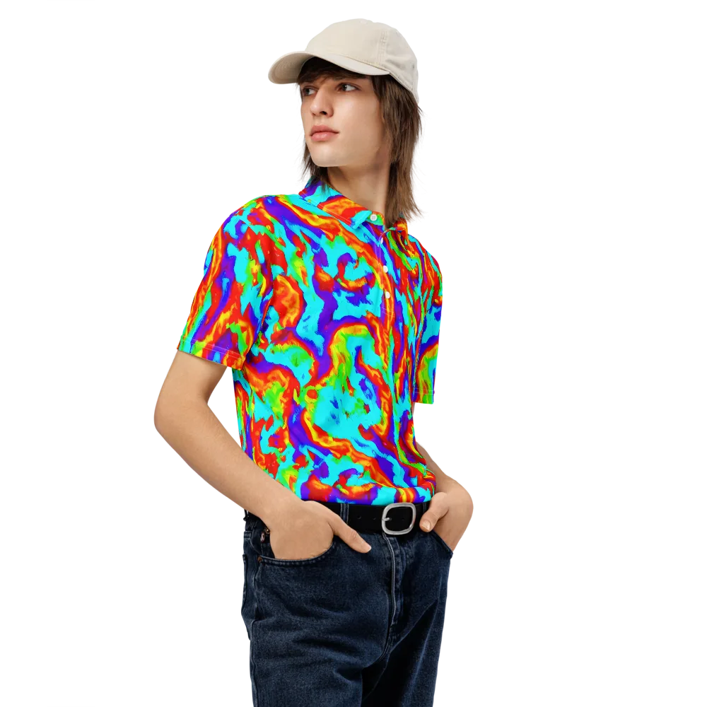 Candy Riot on Men's Slim Fit Polo Shirt — Right Front