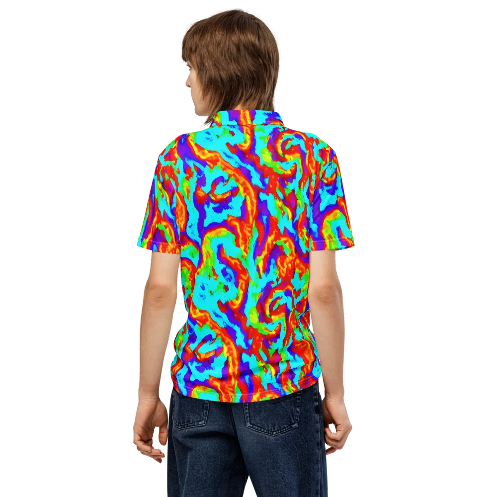 Candy Riot on Men's Slim Fit Polo Shirt — Back