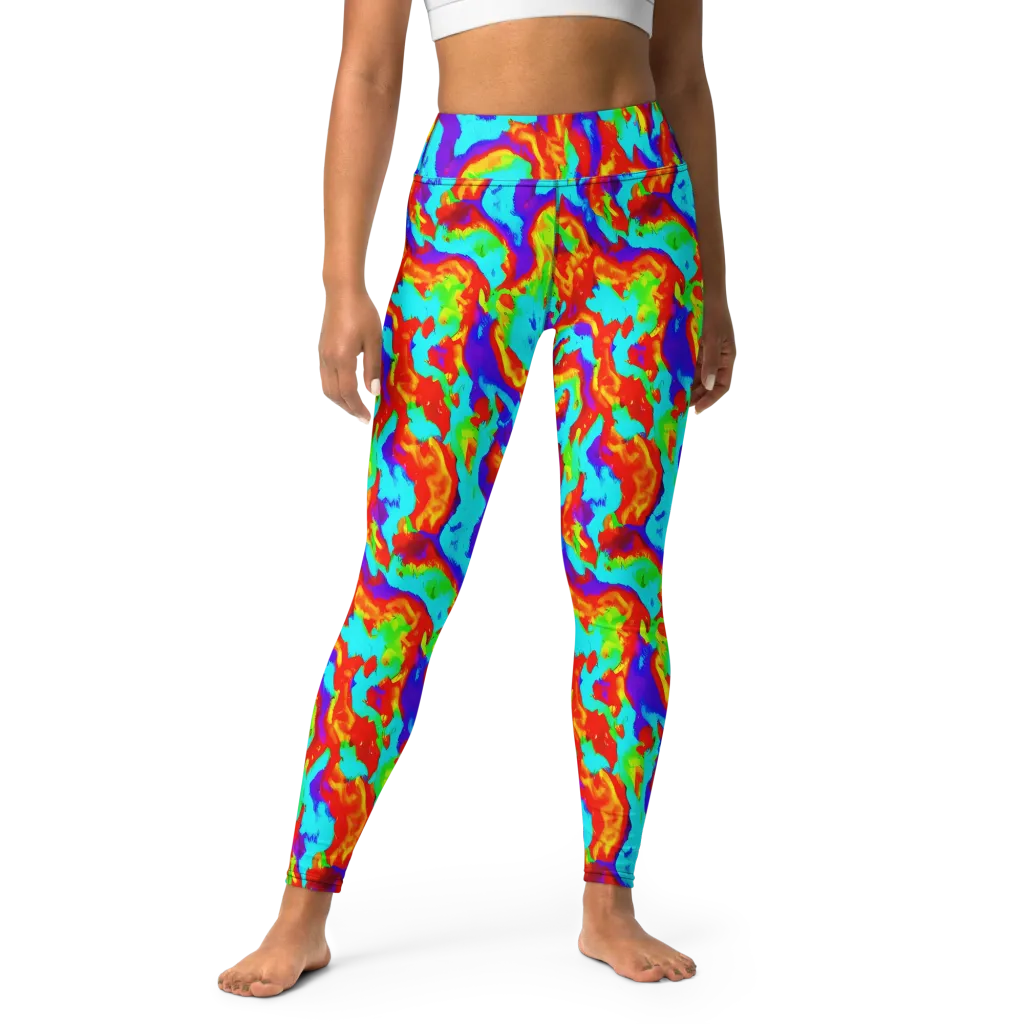 Candy Riot on Yoga Leggings — Front