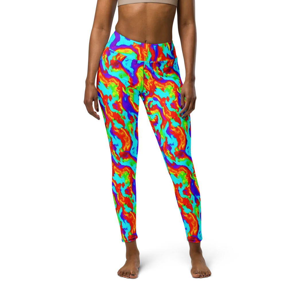 Candy Riot on Yoga Leggings — Front