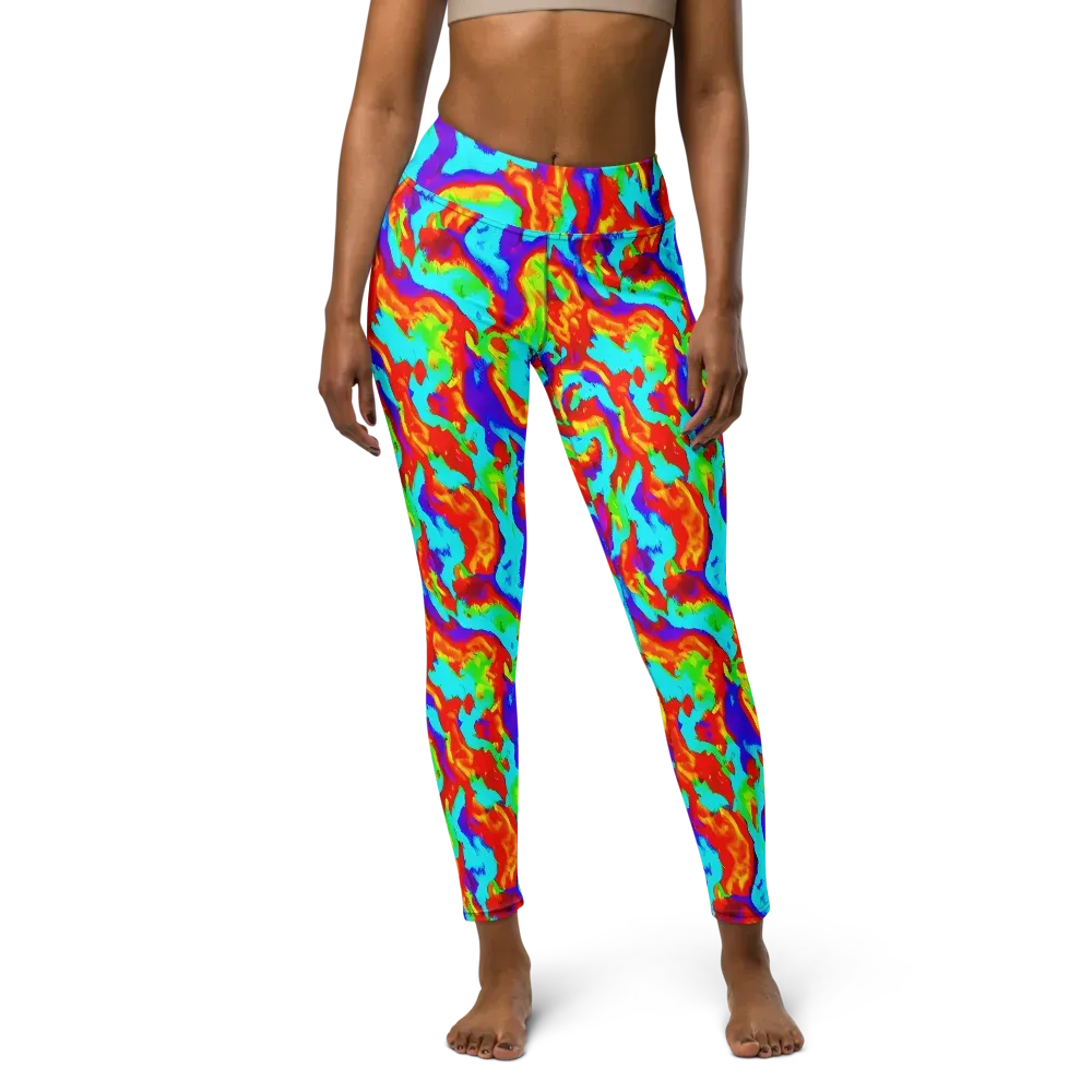 Candy Riot on Yoga Leggings — Front