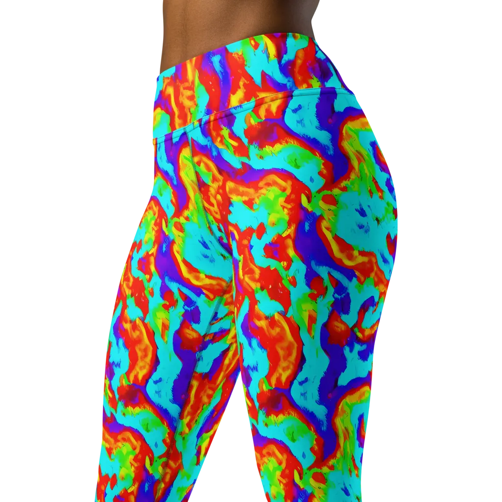 Candy Riot on Yoga Leggings — Left Front