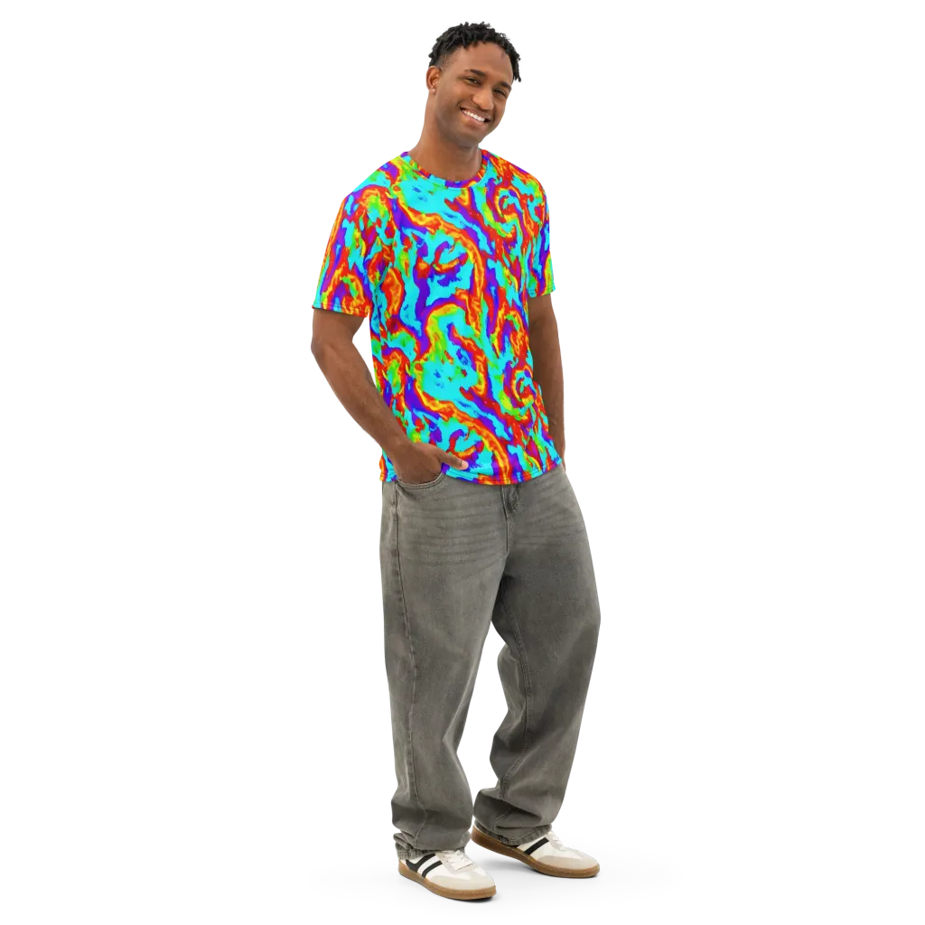 Candy Riot on Men's Cotton Crew Neck T-Shirt — Right Front