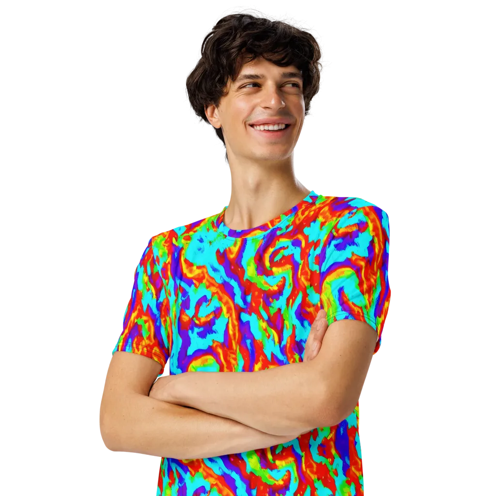 Candy Riot on Men's Crew Neck T-Shirt — Left Front
