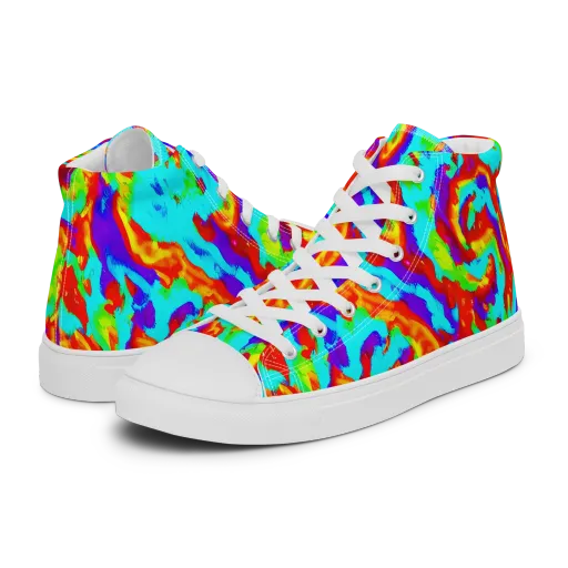 Candy Riot on a Men's High Top Canvas Shoes