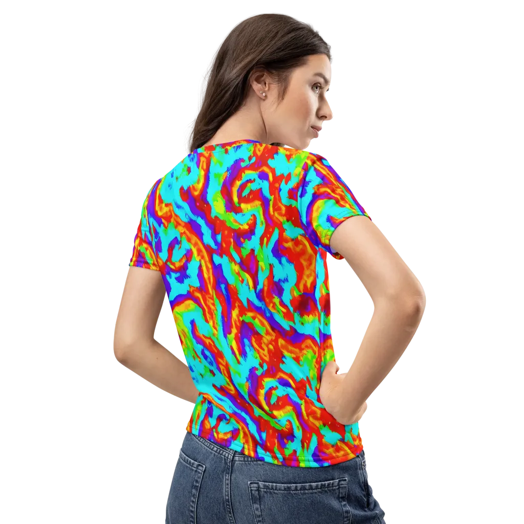 Candy Riot on Women's Crew Neck T-Shirt — Back