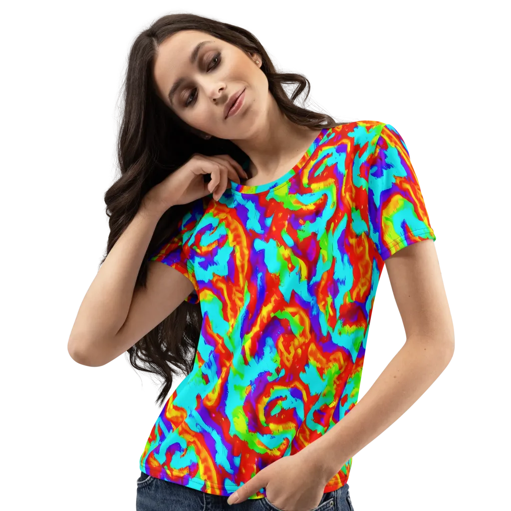 Candy Riot on Women's Crew Neck T-Shirt — Left Front