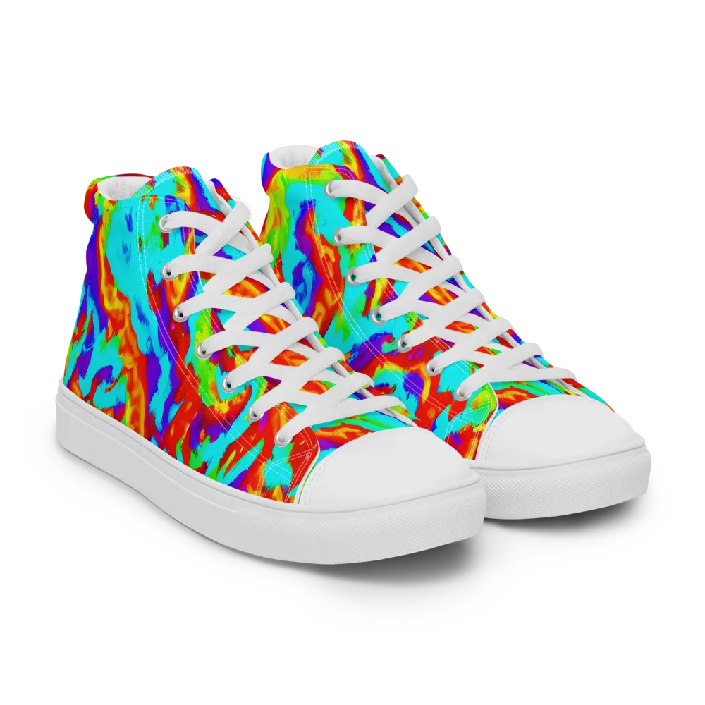 Candy Riot on Women's High Top Canvas Shoes — Right Front