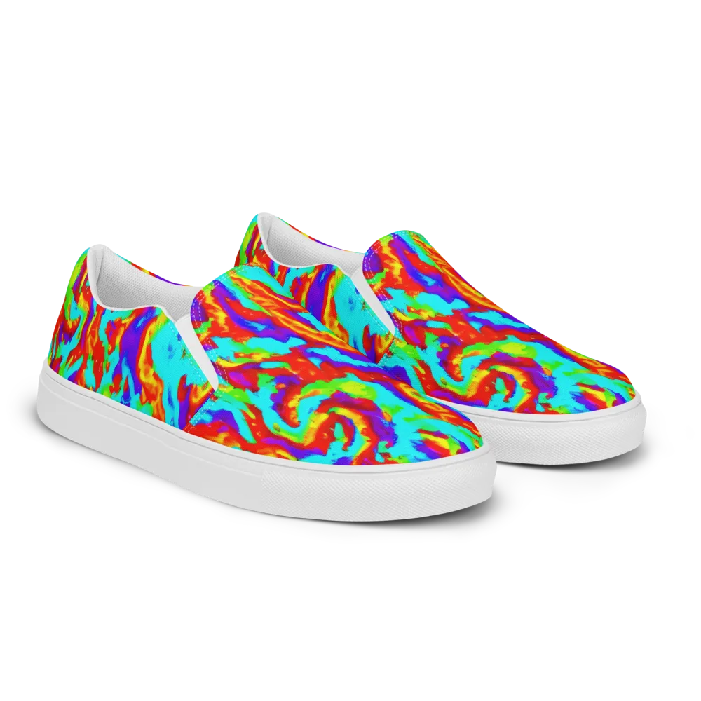 Candy Riot on Men's Slip-On Canvas Shoes — Right Front