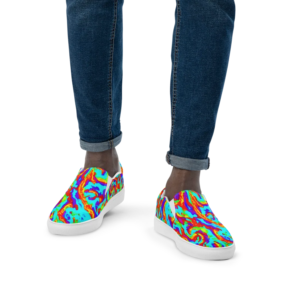 Candy Riot on Men's Slip-On Canvas Shoes — Front