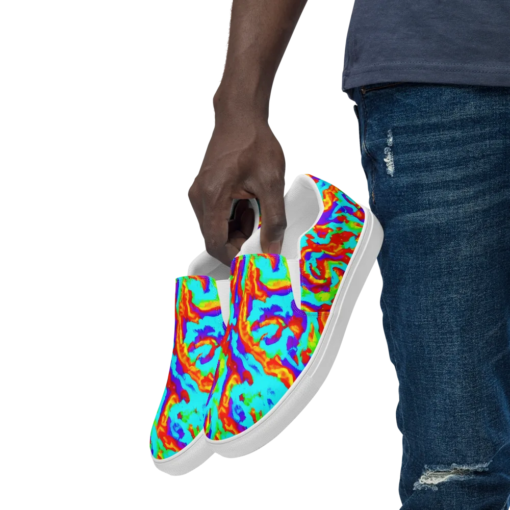 Candy Riot on Men's Slip-On Canvas Shoes — Left Front