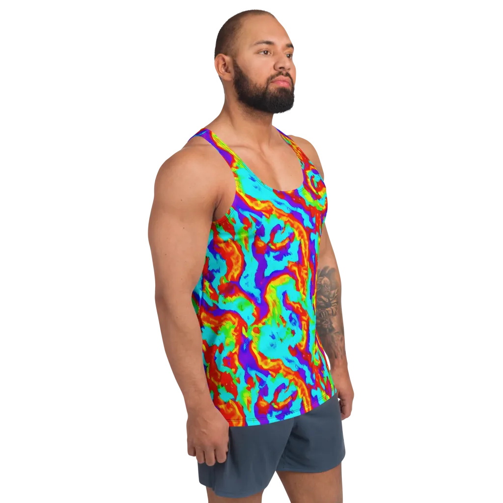 Candy Riot on Men's Tank Top — Right Front