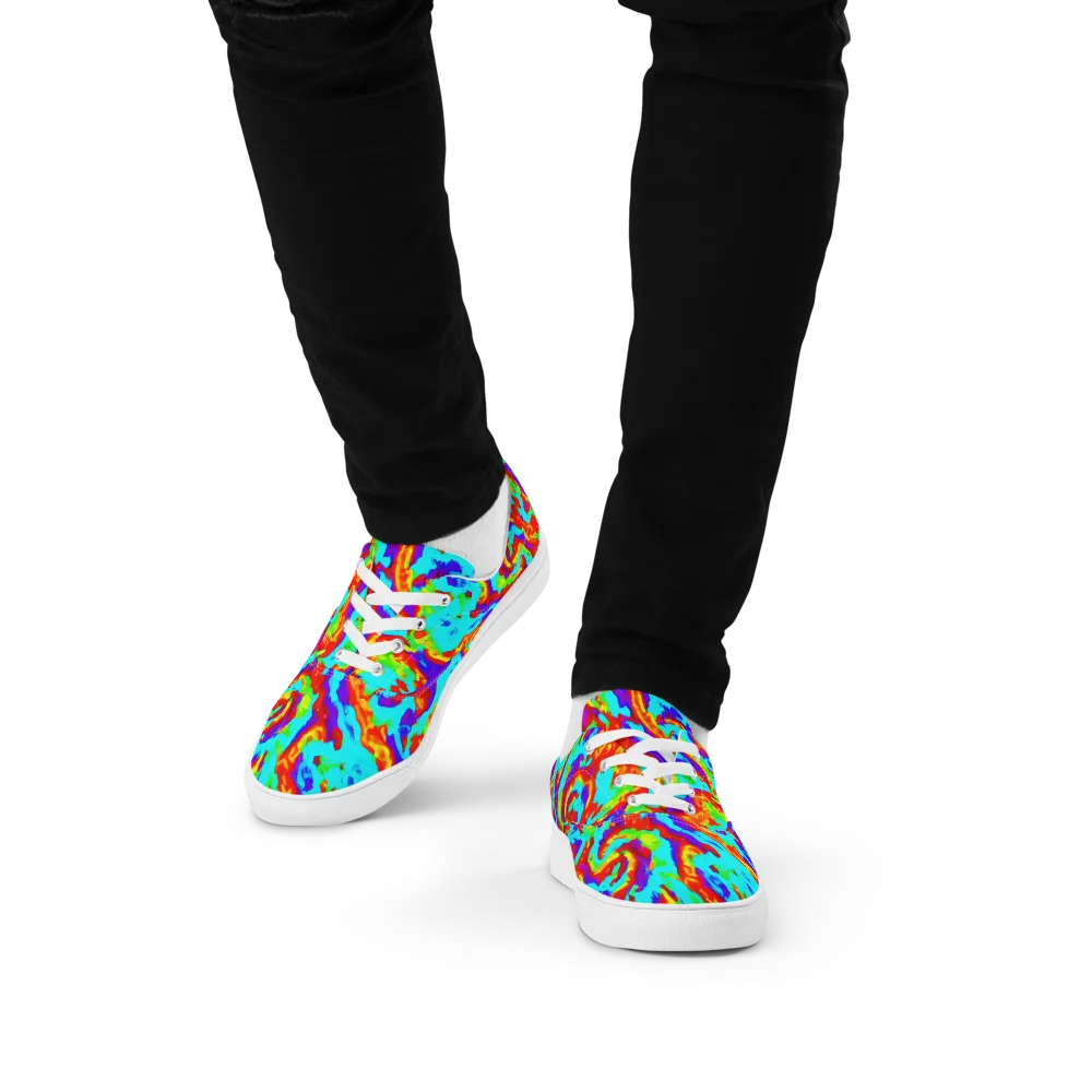 Candy Riot on Men's Lace-Up Canvas Shoes — Front