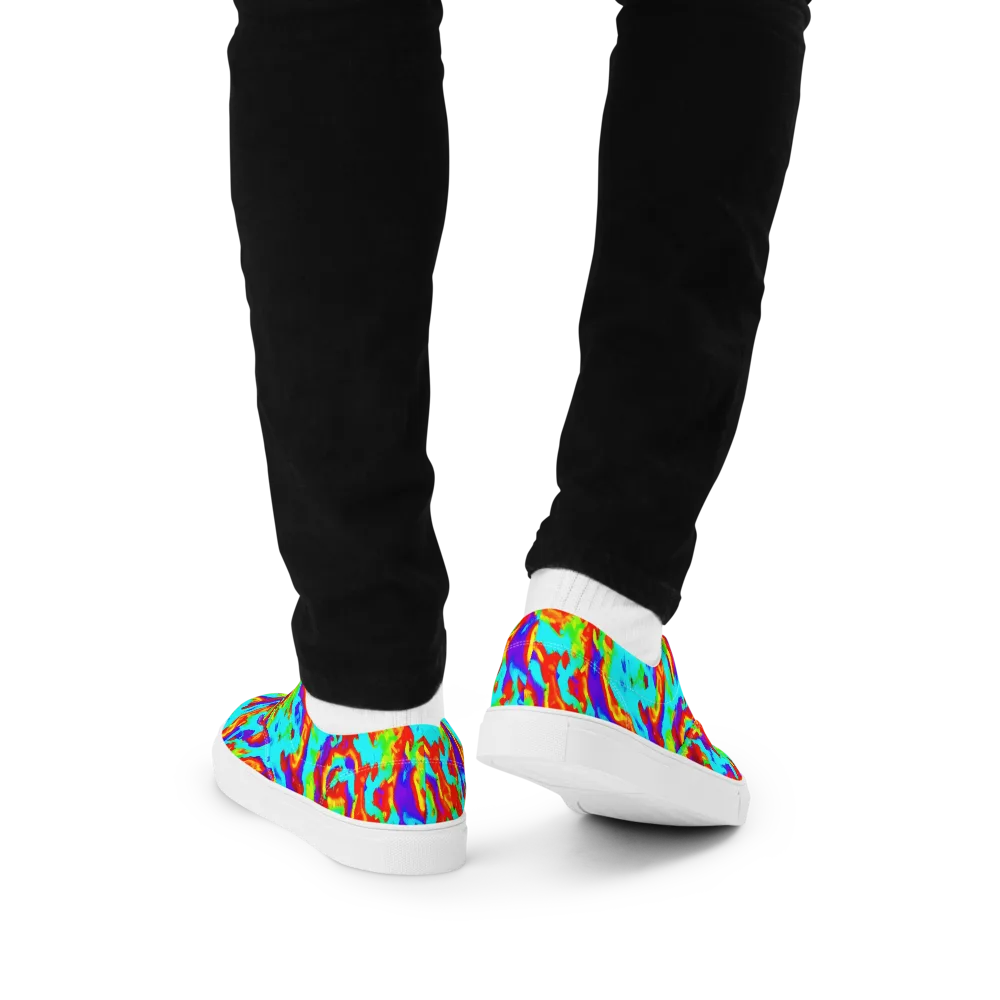 Candy Riot on Men's Lace-Up Canvas Shoes — Back