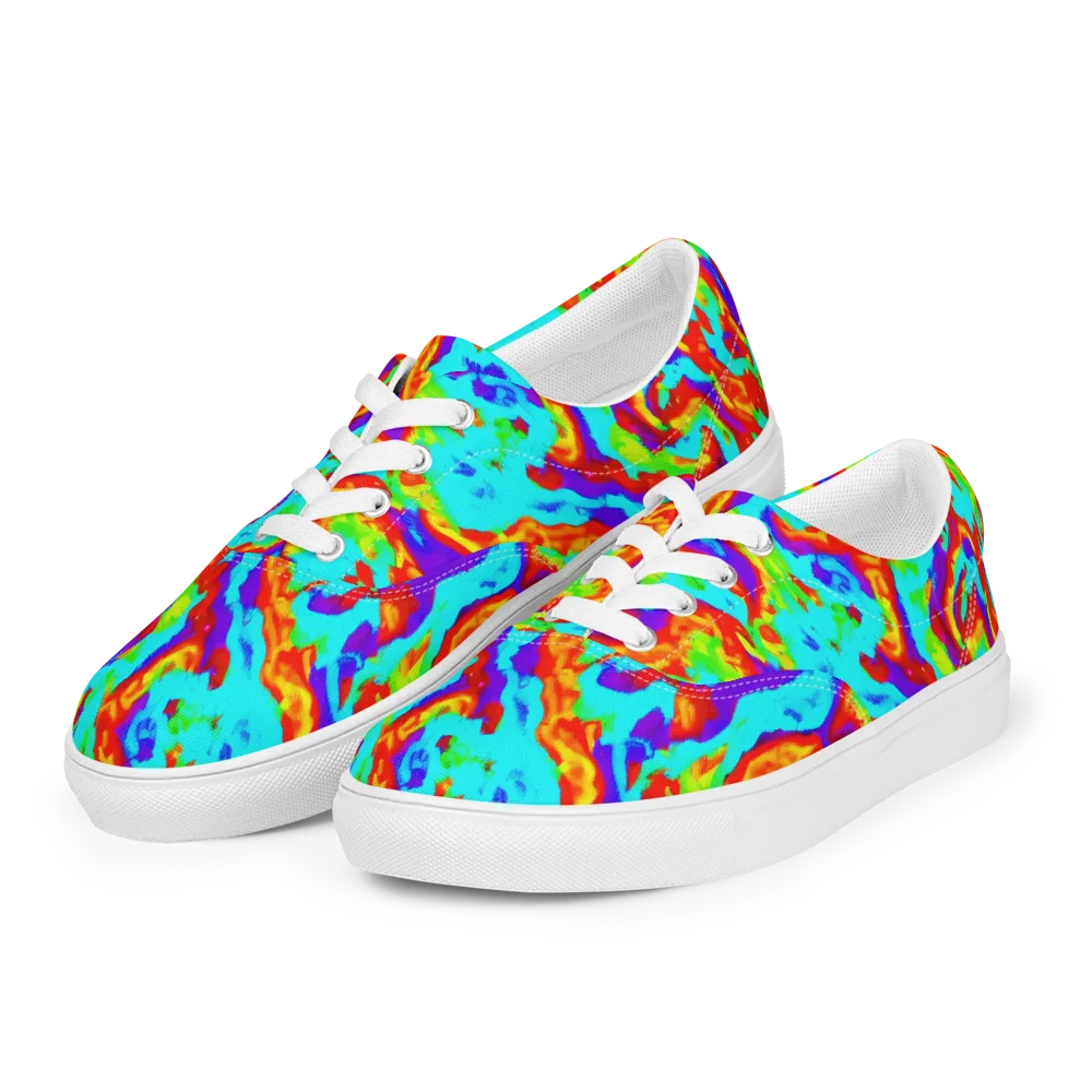 Candy Riot on Men's Lace-Up Canvas Shoes — Left Front