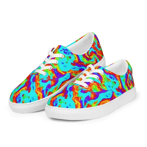 Candy Riot on a Men's Lace-Up Canvas Shoes