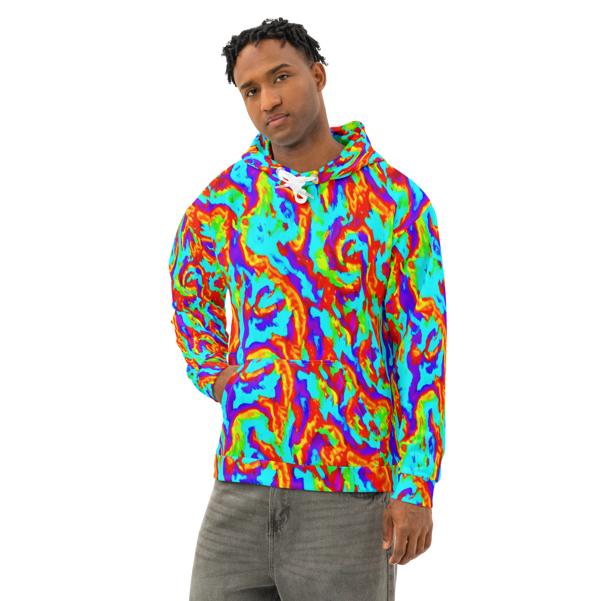 Candy Riot on Cotton Hoodie — Left Front
