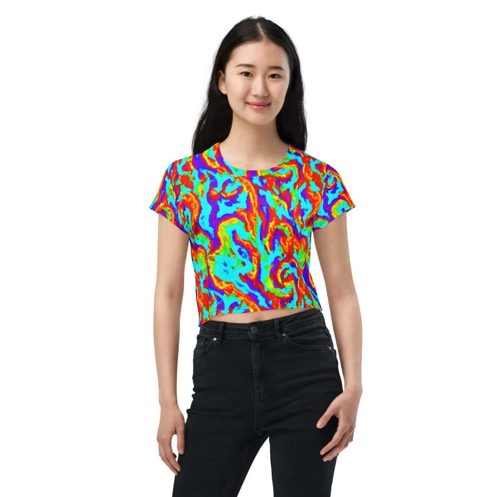 Candy Riot on Crop Tee — Front