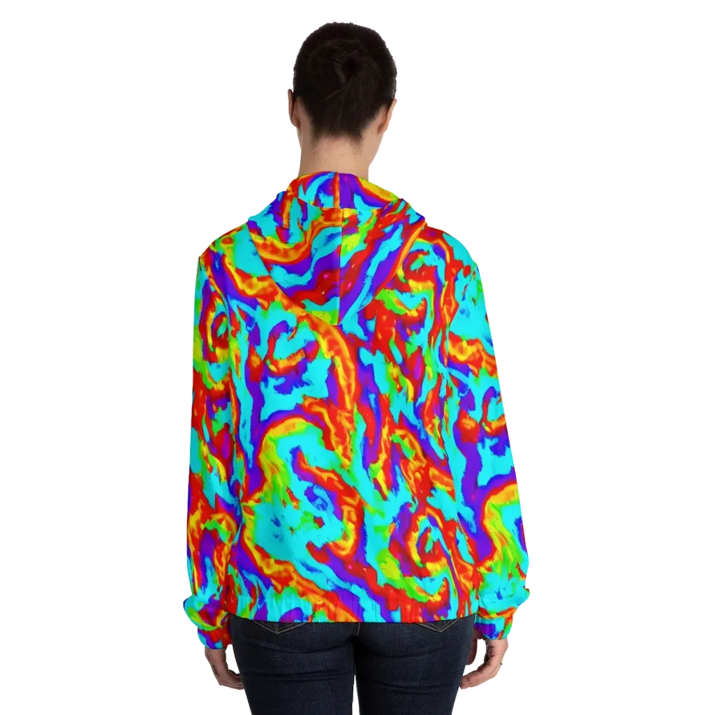 Candy Riot on Women's Full-Zip Hoodie — Back On Person