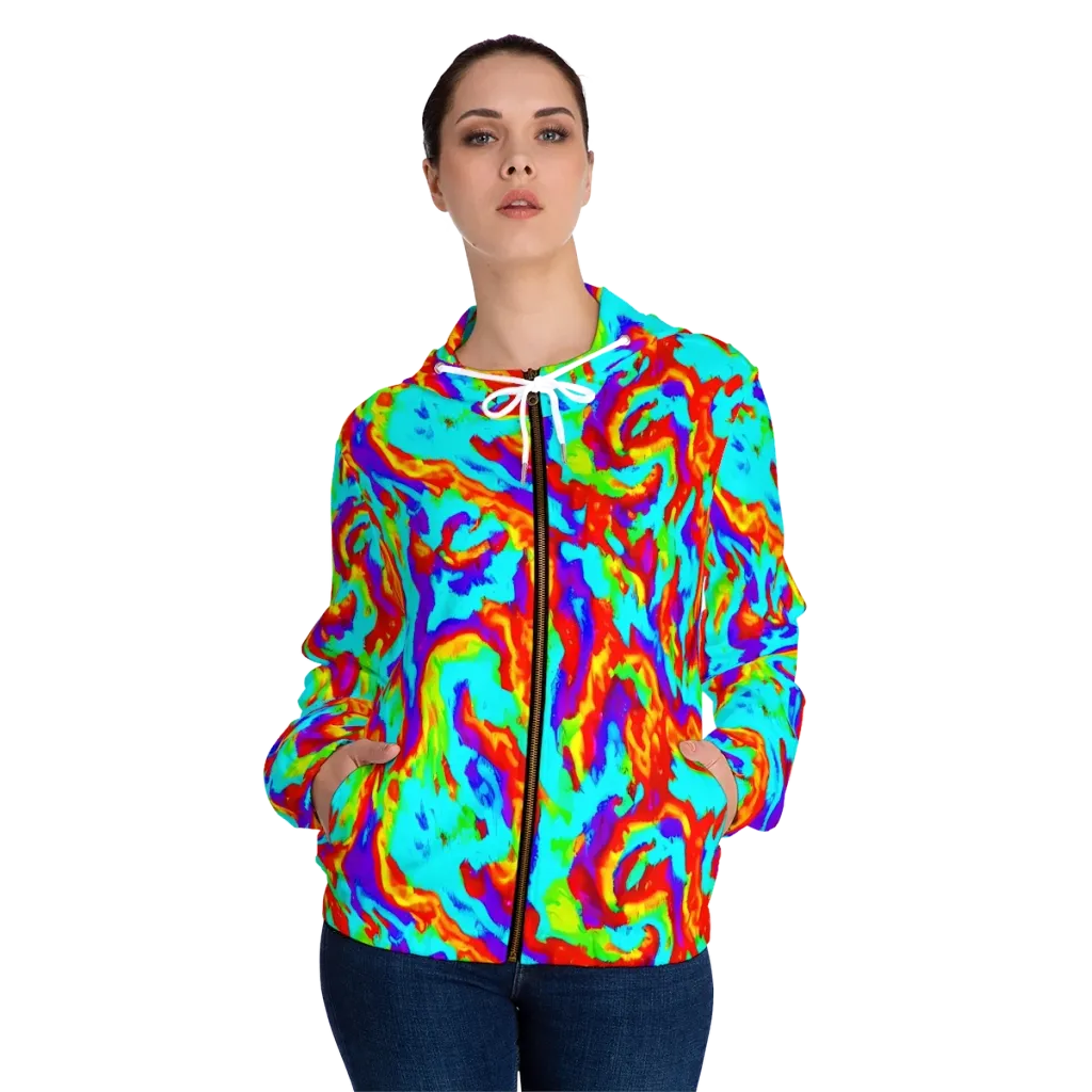 Candy Riot on Women's Full-Zip Hoodie — Front On Person