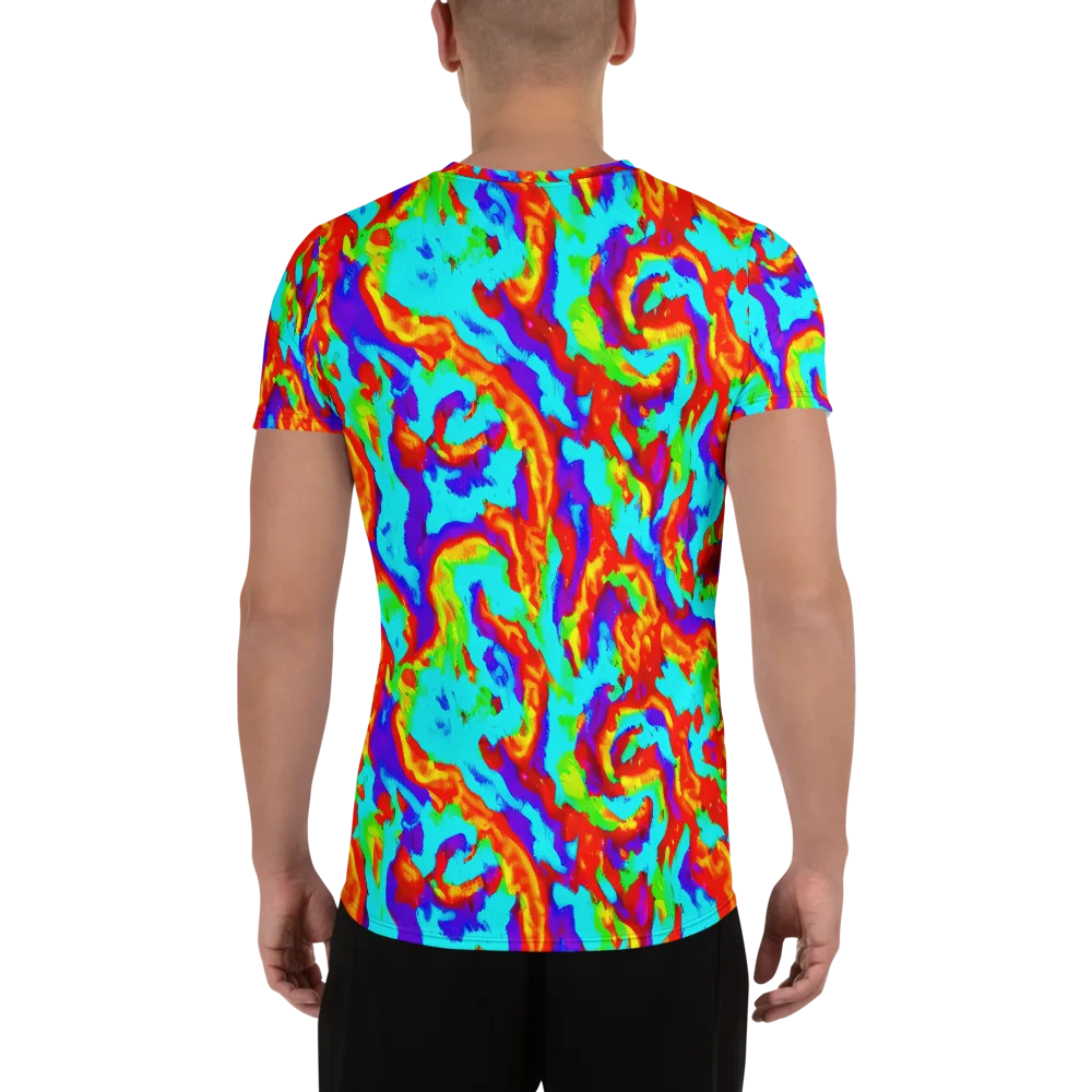 Candy Riot on Men's Athletic T-Shirt — Back