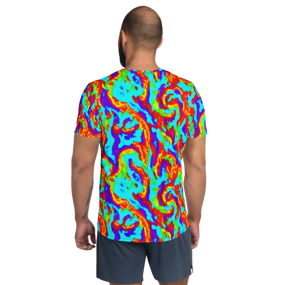 Candy Riot on Men's Athletic T-Shirt — Back