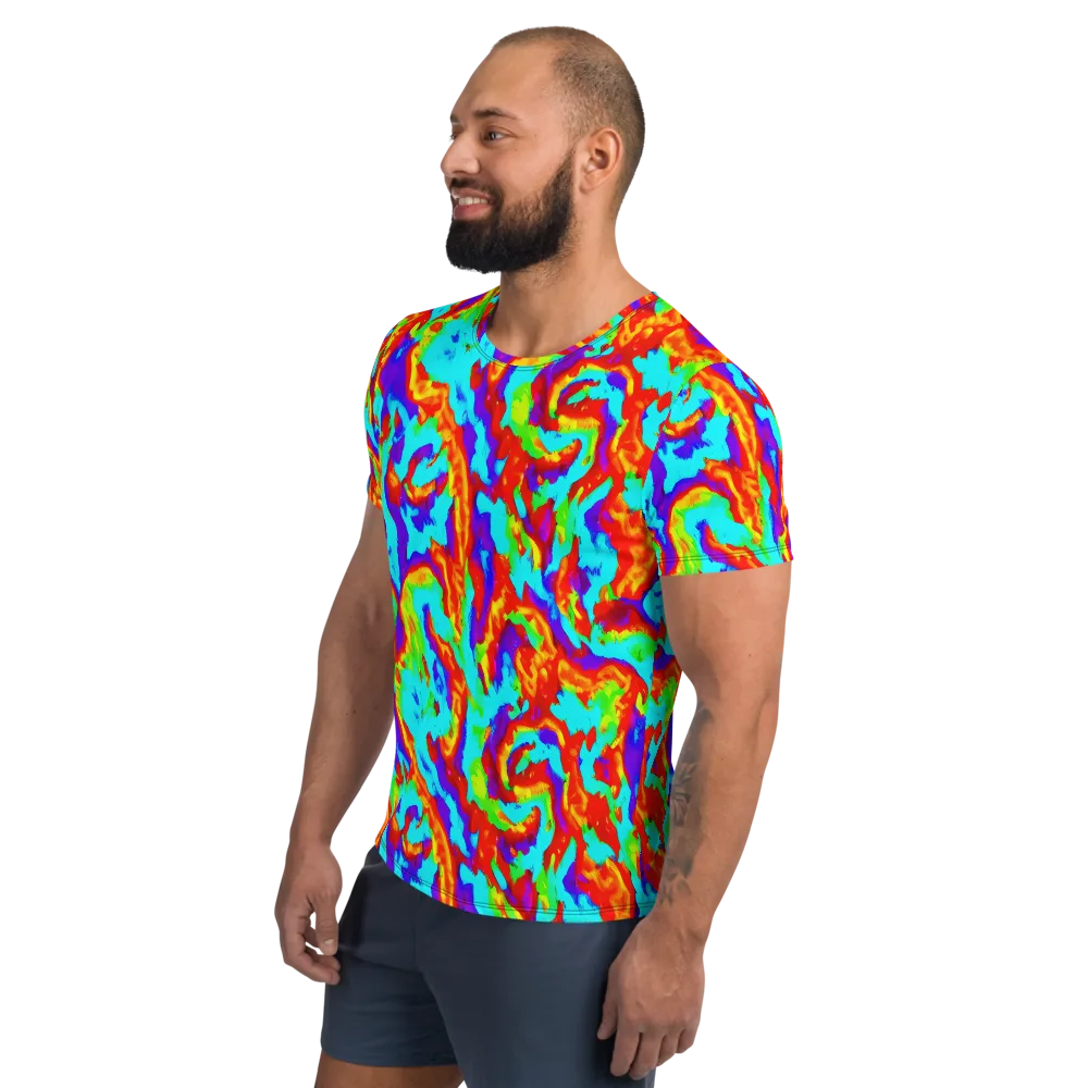 Candy Riot on Men's Athletic T-Shirt — Left