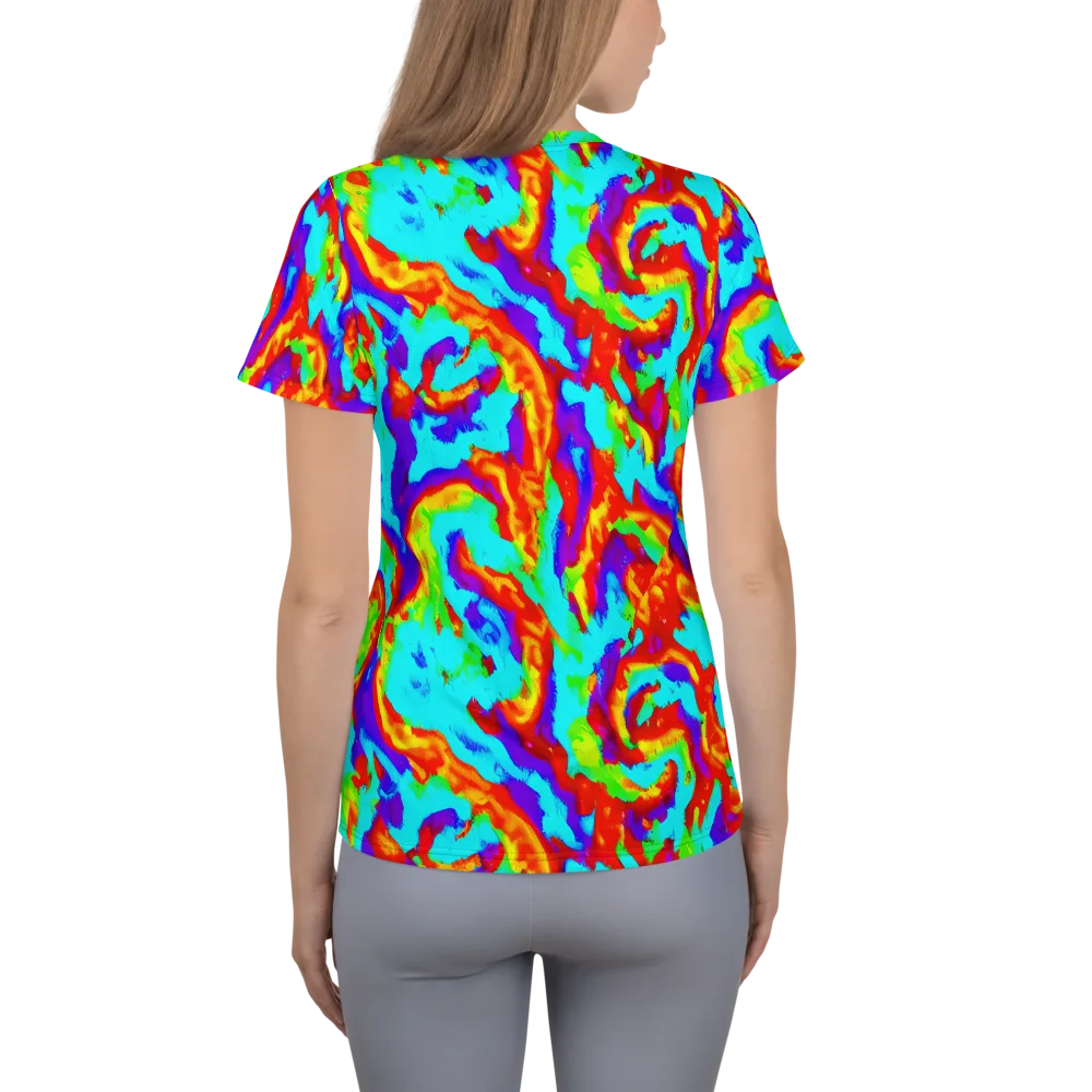 Candy Riot on Women's Athletic T-Shirt — Back