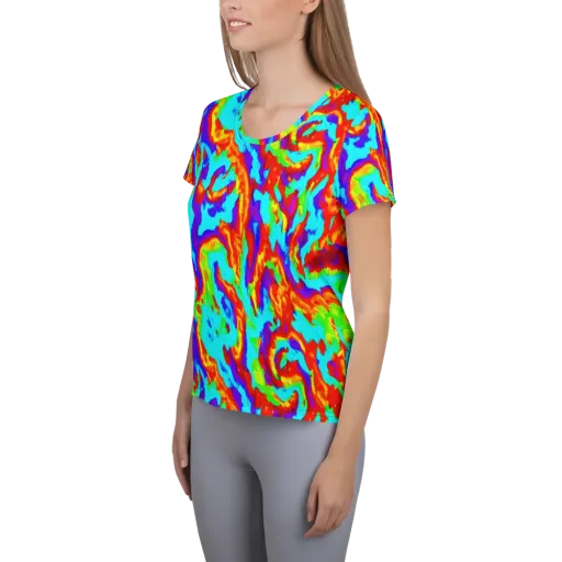 Candy Riot on a Women's Athletic T-Shirt