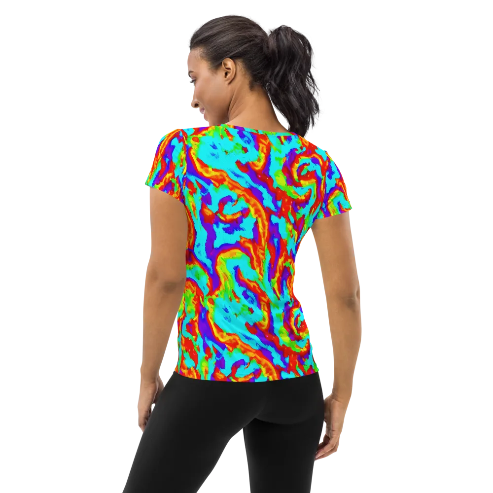 Candy Riot on Women's Athletic T-Shirt — Back