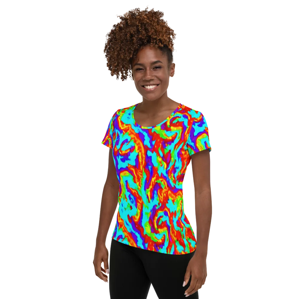 Candy Riot on Women's Athletic T-Shirt — Left