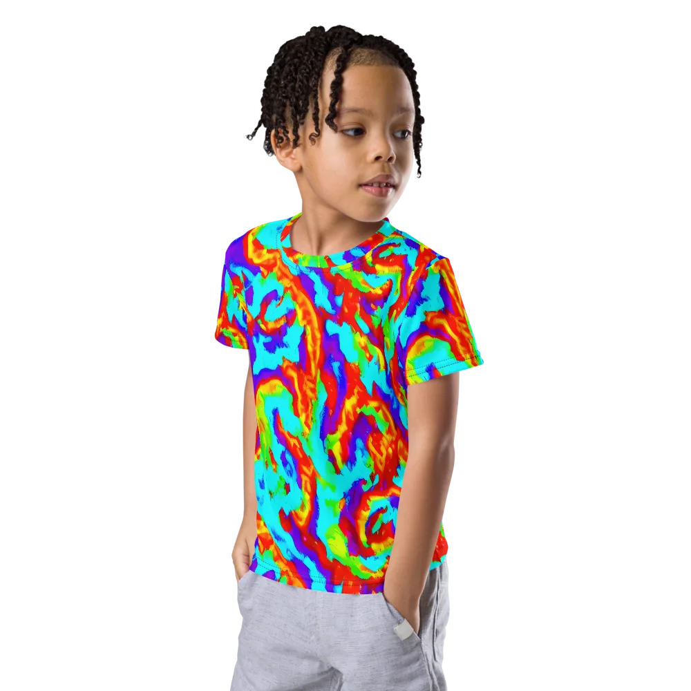 Candy Riot on Kids Crew Neck T-Shirt — Left Front