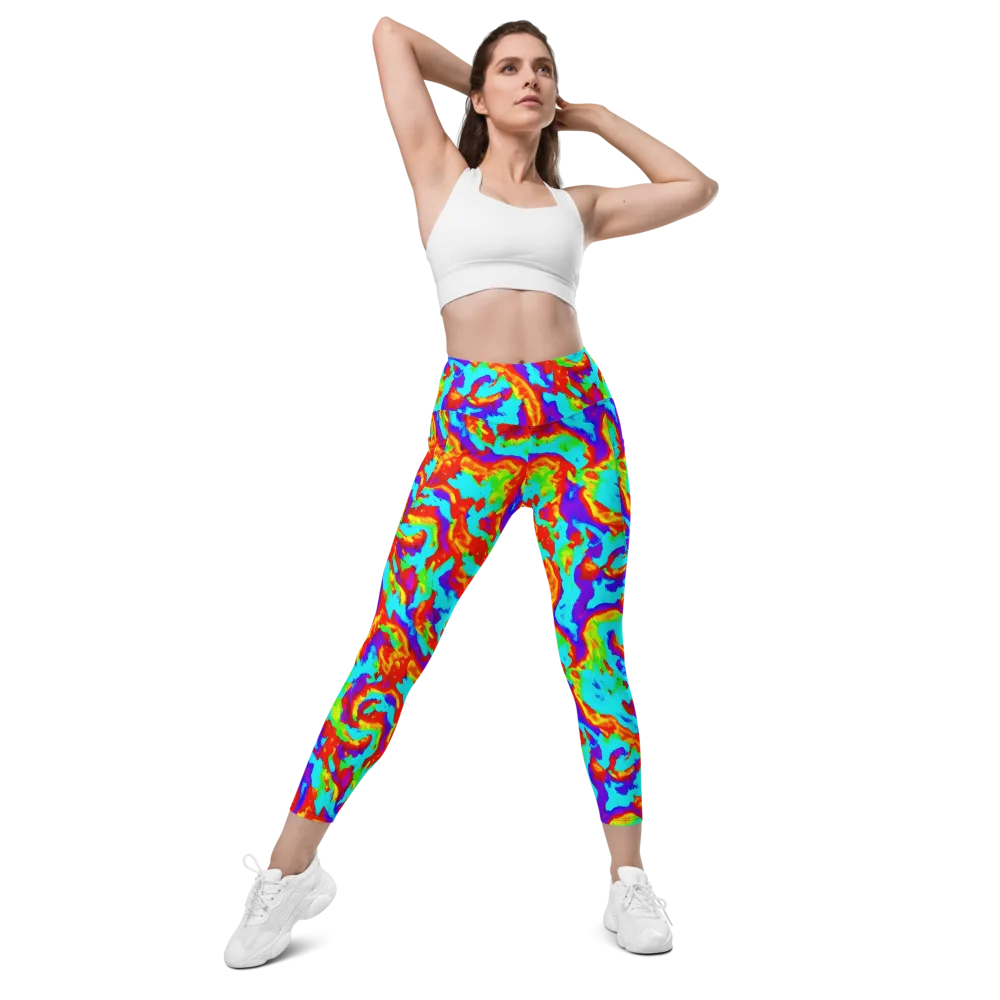 Candy Riot on Leggings with Pockets — Front