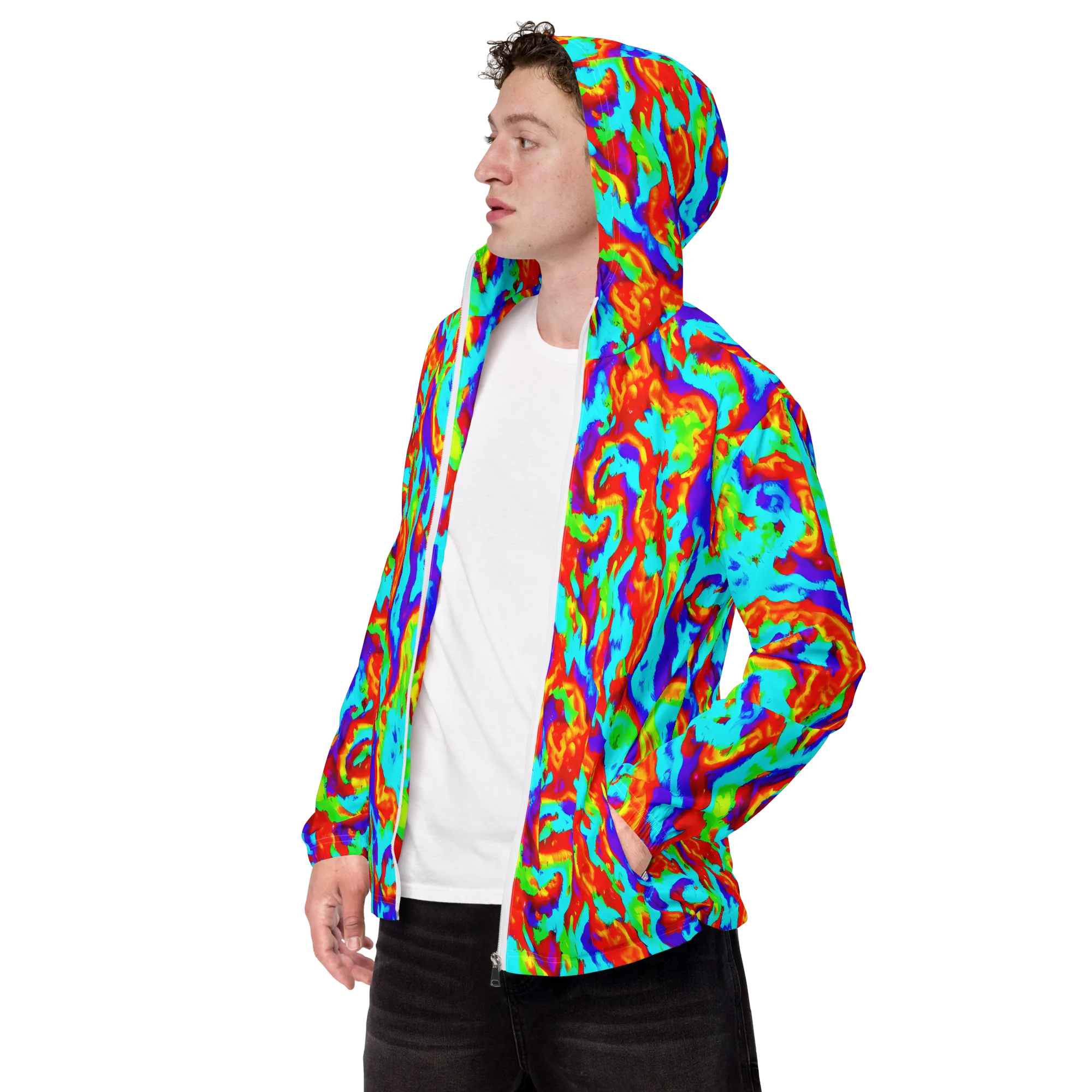 Candy Riot on Men's Windbreaker — Left Front