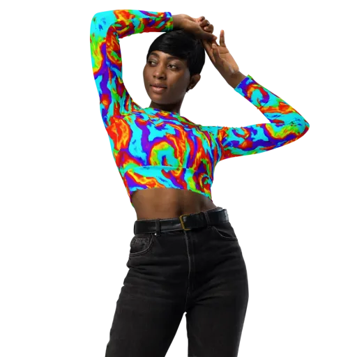 Candy Riot on a Long Sleeve Crop Top