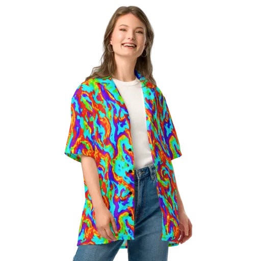 Candy Riot Button Shirt on model