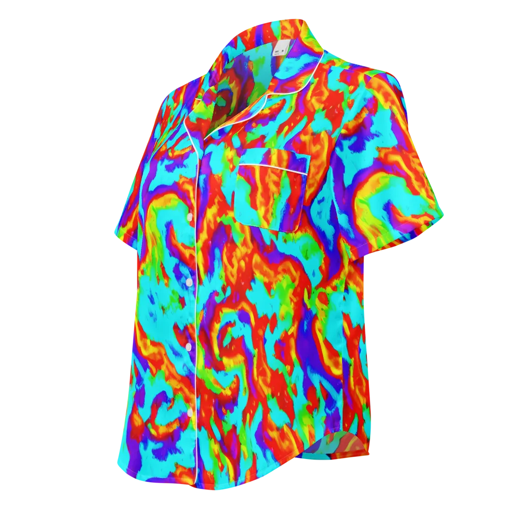 Candy Riot on Women's Short Sleeve Pajama Top — Left Front