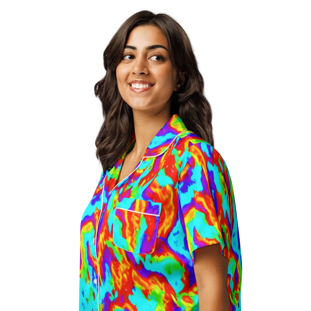 Candy Riot on Women's Short Sleeve Pajama Top — Left Front